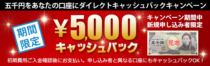キャッシュバックキャンペーン